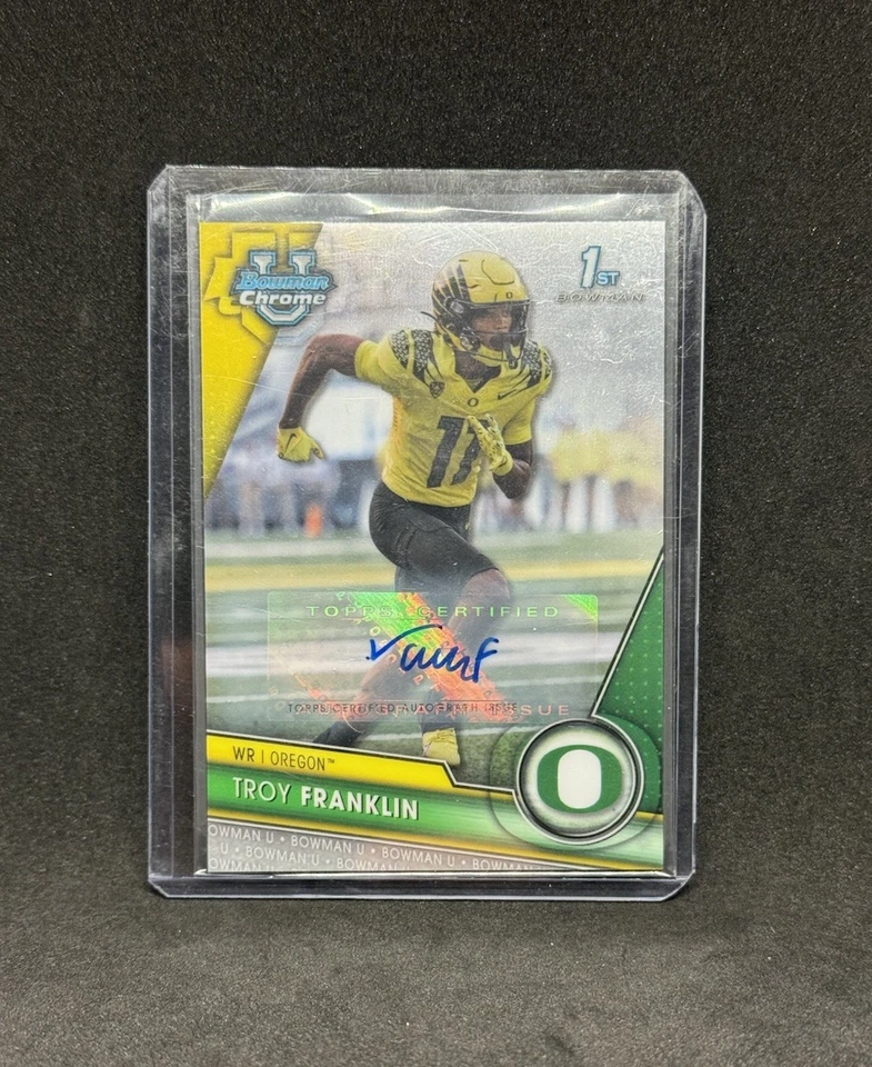 Troy Franklin 2023 Topps Bowman U Chrome Football 1st Auto #112 Oregon Broncos - Image 1 of 2