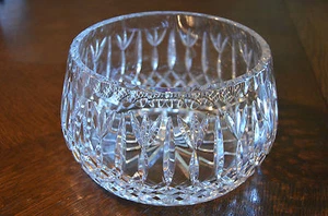 Clear Cut Crystal Glass Bowl Vase Rose Elegant Centerpiece Round Heavy Thick and - Picture 1 of 5