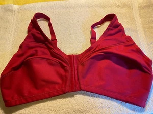 Comfort Choice Full Coverg Front Close Cotton Unlined No Wire Bra 42C Red FR/SHP - Picture 1 of 8
