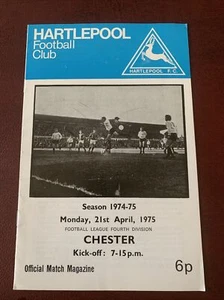 1975 Hartlepool United V Chester Football Soccer Match Programme - Picture 1 of 3