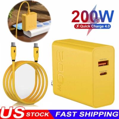 200W Max USB-C Fast Wall Charger 4FT Cable For iPhone 16 Pro Max /16 Pro 15 15+ - Image 1 of 4