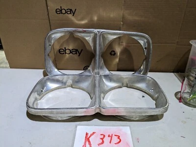 1974 PONTIAC CATALINA BONNEVILLE ORIGINAL HEAD LIGHT BEZEL SET (2) - Image 1 of 4