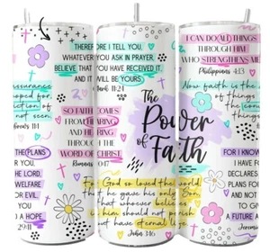 Faith Bible Verses Jesus God Christian 20oz Tumbler Travel Insulated Mug - Picture 1 of 3