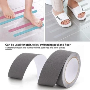 Gray PEVA/PU Rubber Tape Anti-slip Abrasive Safety Strip 5m for Swimming Pool - Picture 1 of 9