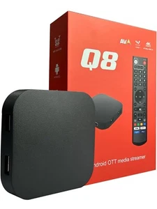 Q8 TV Box 4K HDR 2.4G WIFI Android, MAC, IP TV 4GB+32GB DDR3 Google Voice - Picture 1 of 5