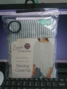 Nuevo con etiquetas SECRET TREASURES MUJER Cubierta de enfermería Gris Blanco RAYAS S-L. XL -3X - Imagen 1 de 2