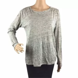 Gap Top Size XS Gray Linen Lace Long Sleeve - Picture 1 of 7