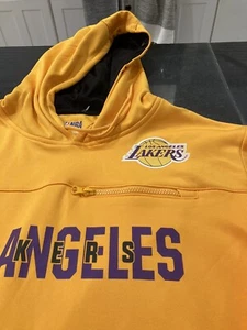 MENS NBA LA LOS ANGELES LAKERS HOODIE XL YELLOW NWT LEBRON - Picture 1 of 5