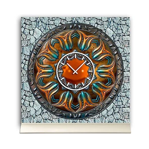 Tischuhr 30cmx30cm inkl. Alu-Ständer -antikes Design Steampunk Artefakt Bronze g - Bild 1 von 4