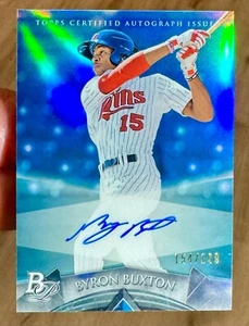 BYRON BUXTON ROOKIE BLUE AUTOGRAPH /199 - 2014 Bowman Platinum “On-Card Auto” RC - Picture 1 of 6