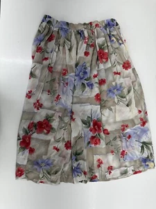 Alfred Dunner Womens Skirt Size 10 Petite Tan Floral - Picture 1 of 9