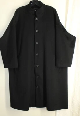 Nuevo Abrigo Chaqueta Largo Eskandar Talla 1 Negro Polar Lana Cachemira IMPERIAL 42" Foto 1 de 4