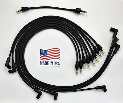 Bloque Pequeño Chevy 55-74 327 350 NEGRO Bujía Cables Puntos Tapa Bajo Escape Foto 1 de 4