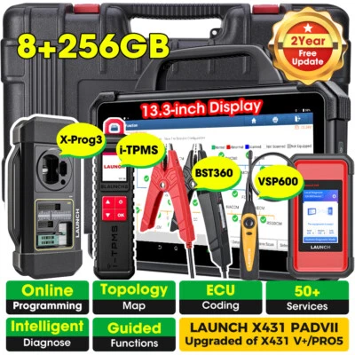 LAUNCH X431 PAD VII X-PROG 3 OBD2 Diagnostic Tool ECU Program Coding BST360 TPMS - Image 1 of 4