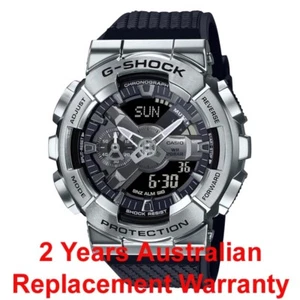 CASIO G-SHOCK MEN'S WATCH METAL CASE GM110 GM-110-1A SILVER x BLACK 2Y WARRANTY - Picture 1 of 12