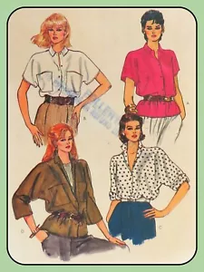 BLUSA MISSES Patrón 4 Estilos Fácil Vogue 8584 De Colección Años 80 Muy RARA Talla 6-8-10 - Imagen 1 de 4