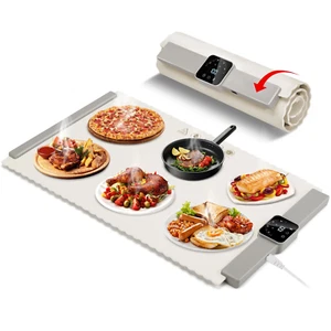 Electric Warming Tray, Portable Large Food Warmers Mat with 5 Level Adjustable T - Picture 1 of 12