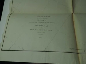 Antique Map "U.S. Coast Survey Sketch J Progress in Section X San Diego to Pt... - Picture 1 of 1