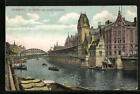 Ansichtskarte Hamburg, Freihafen mit Jungfernbrücke 1908 