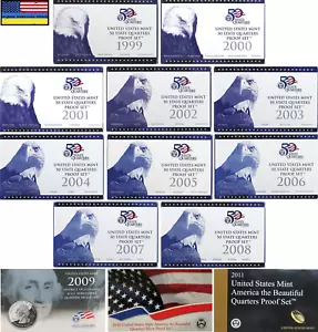 1999 to 20011 State and America-Beautiful Quarters Proof Set - 13 Years - Picture 1 of 2