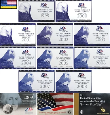 1999 to 20011 State and America-Beautiful Quarters Proof Set - 13 Years - Image 1 of 2
