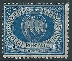 1894-99 SAN MARINO STEMMA 25 CENT MNH ** - W140-6 - Imagen 1 de 1