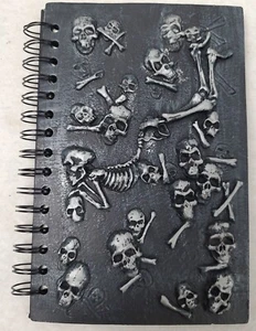 Skull & Skeleton Resin covered writing journal / drawing pad 80 pages. 8" X 5.5" - Picture 1 of 7