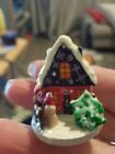 DOLLS HOUSE MINIATURE double sided HOUSE WITH SNOW MEN CANDY CAINS,