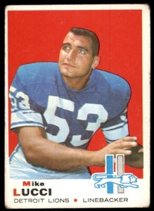 1969 TOPPS MIKE LUCCI. DETROIT LIONS #167 - Picture 1 of 2