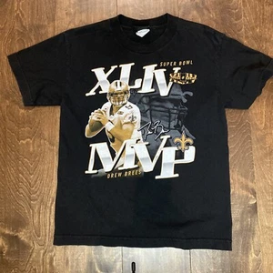 Drew Brees Vtge New Orleans Saints Reebok Super Bowl XLIV MVP T-Shirt Kids M - Picture 1 of 3