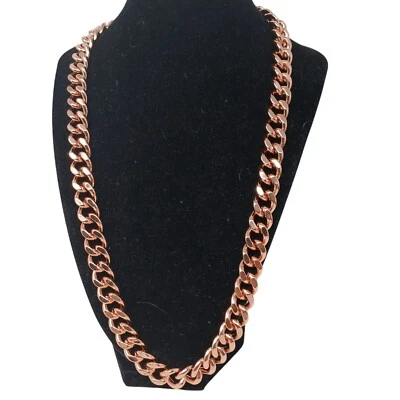Pure Copper Cuban Chain Link Necklace 24" Unisex Bold Statement Jewelry #M16 - Image 1 of 4