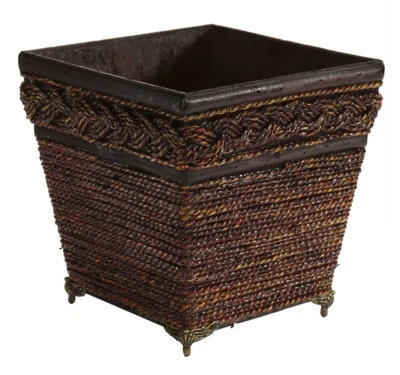 CASI NATURAL 7.25" Cuerda Enrollada Lacada Jardinera Decorativa Hogar Jardín Decoración Foto 1 de 4