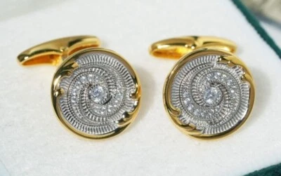 Sterling Silver 925 Gold Plated Cufflinks Wedding	Best Man Lawyer	French Shirt - Image 1 of 4