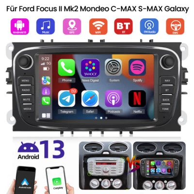2G+32GB Android 13 GPS Autoradio für Ford Focus II Mk2 Mondeo C-MAX S-MAX Galaxy - Bild 1 von 4