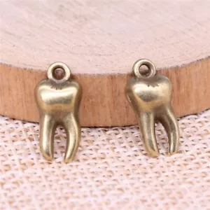 Mehrfarbig 100 Stck. Tibetisches Silber Zahn Charms Anhänger 16x8MM zum Selbermachen Herstellung C15229 - Bild 1 von 8