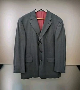 SZ 46R Austin Reed Mens Dillards Black Wool Blend Sport Coat Jacket Blazer - Picture 1 of 24