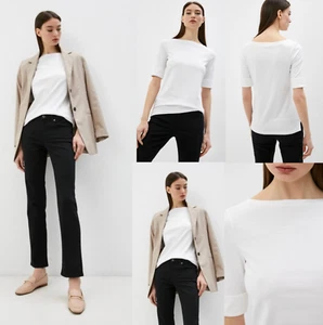 Lauren Ralph Lauren Judy Boat Neck Shirt Soft Cotton Top Blouse T-shirt New M - Picture 1 of 24
