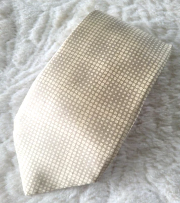 Corbata VALENTINO Beige Gris Diseñador Geométrico Clásico Seda Italia Envío Gratis Foto 1 de 4