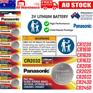 Panasonic CR1616 CR1620 CR1632 CR2025 CR2032 CR2430 CR2450 Li Battery 3V - Picture 1 of 25