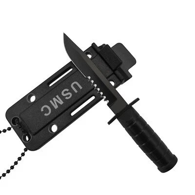 Neck Knife "Mini USMC" Taschenmesser - Outdoor Jagd EDC Hals Messer Kydexscheide - Bild 1 von 2