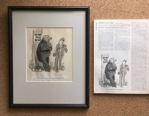 Vintage Original Artwork Playboy Cartoon July 1986 Issue - Do Not Feed Bears - Picture 1 of 12