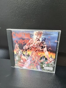 Cannibal Corpse Eaten Back To Life Cd SIGNED 3X Early Press EX PROOF Metal Blade - Picture 1 of 13
