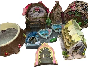 Fairy Garden Gnome House, Door, Ponds, Dragon, Stump, Ponds, Bridge LOT 12 PCs - Picture 1 of 22