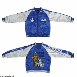 Sukajan STAR WARS R2-D2 C-3PO Satin Embroidery Jacket 3L Size Blouson JAPAN - Picture 1 of 2