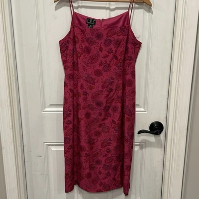 INC International Concepts 100% шелк скольжения платье маленький цветочный пейсли размер 10P - Изображение 1 из 4