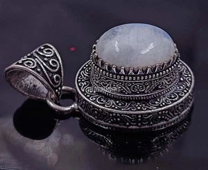 71.74 Ct Natural White Opal Pendant Oval Cut Gemstone 925 Silver Free Chain 5NAZ - Picture 1 of 8