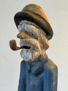 Sehr alte handgeschnitzte Holz Matrose Seemann Maritim Figur Dock Mate Mystiker CT - Bild 1 von 6