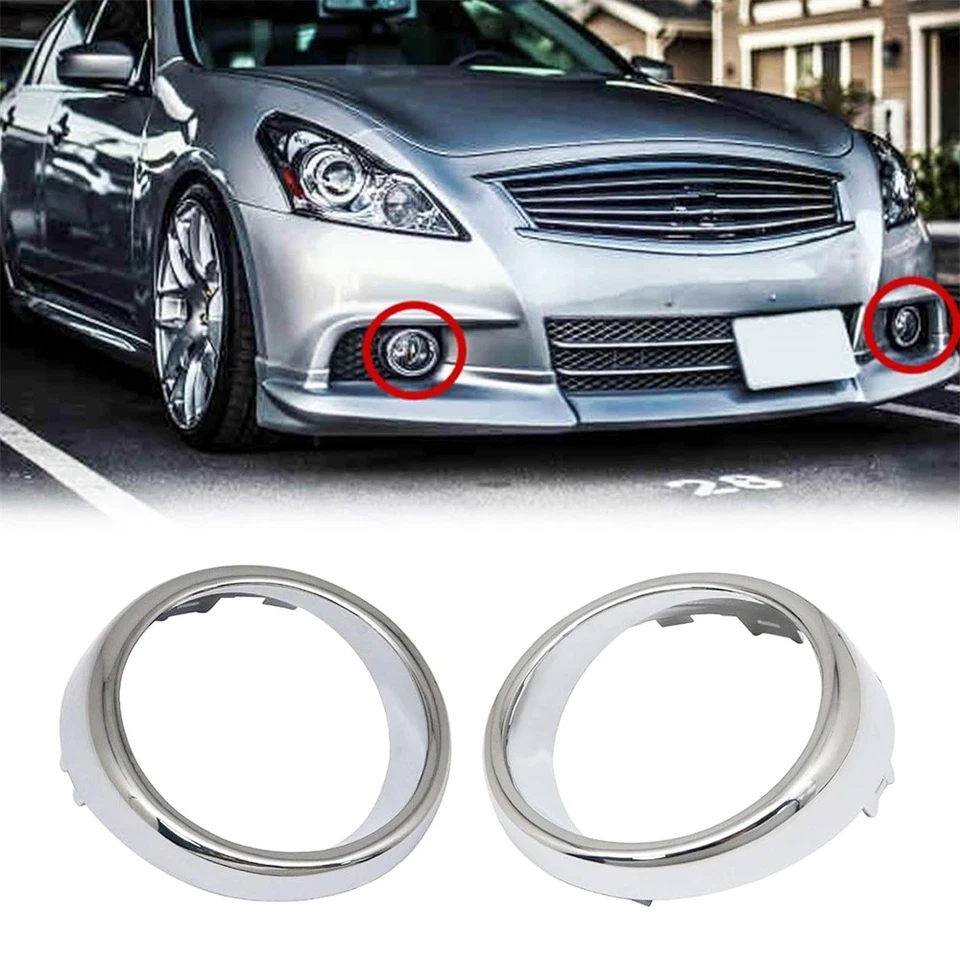 Pair Front Bumper Fog Lamp Bezel Trim 622561MS2A 622571MS2A For INFINITI G25 G37 - Image 1 of 4