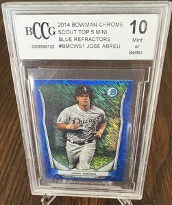 2014 Bowman Chrome Scout Top 5 Mini Blue Refractors BM-CWS1 Jose Abreu BCCG 10 - Picture 1 of 2