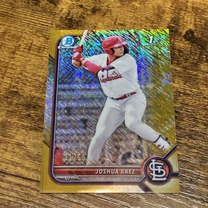 2022 Bowman Chrome JOSHUA BAEZ Gold Shimmer Refractor  /50 #BCP-112 Cardinals - Picture 1 of 3